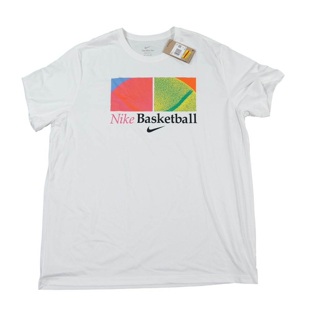 Nike Basketball‎ Graphic Tee Mens XXL White Dri-FIT Short Sleeve T-Shirt
